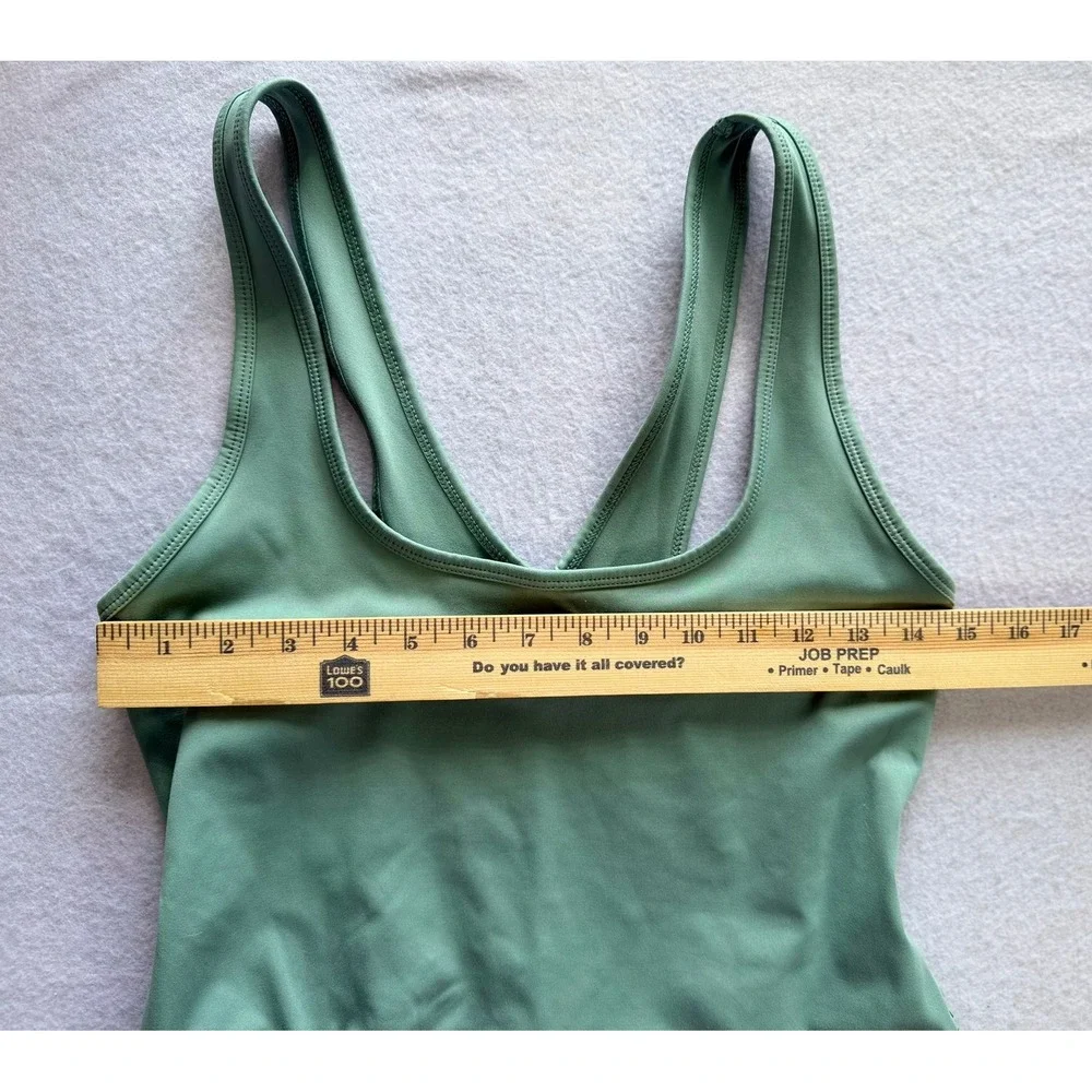 Free People Movement Pleated Short Romper Sage Green Women Medium Activewear